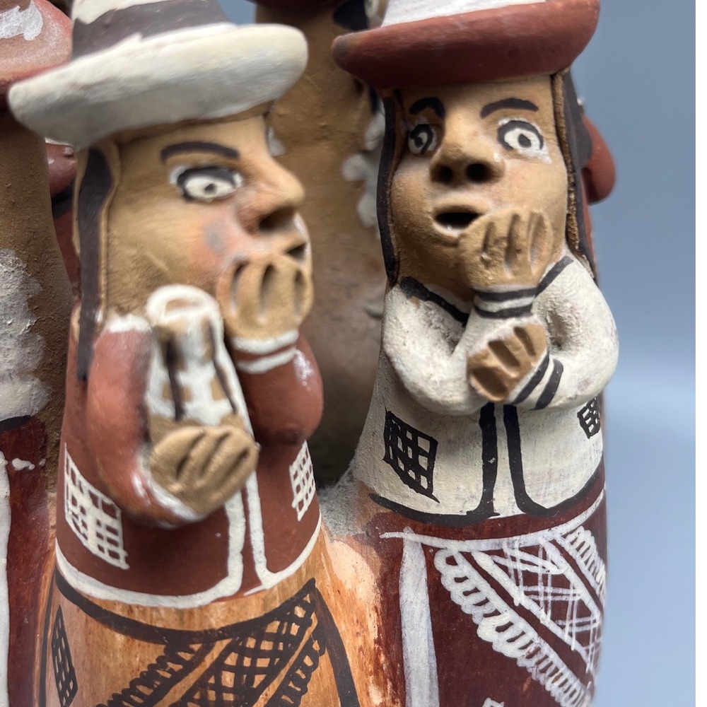 Peruvian‎ Latin American Folk Art Gossiping Ladies Pottery Clay Whistle - Picture 4 of 6